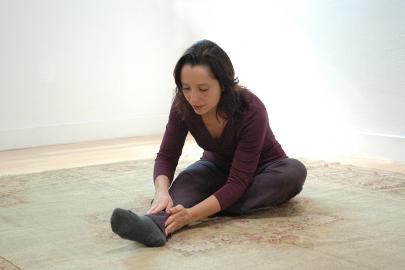 Salena Irion practicing Self-Breema at the Breema Center in Oakland CA