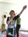 Gudrun Loder doing Self-Breema at the Buehl intensive