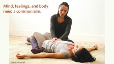 Salena Irion practices Breema bodywork with receptive student