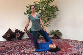 Alexis Mulhauser practicing Breema bodywork at the Breema Center