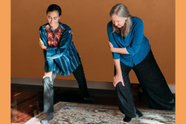 Students practicing Self-Breema exercises together.