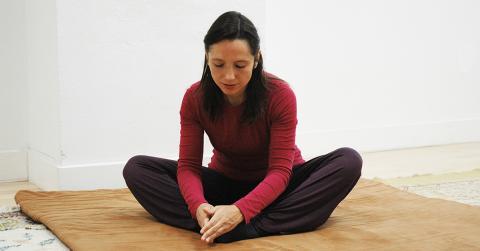 Salena Irion practices Self-Breema exercises
