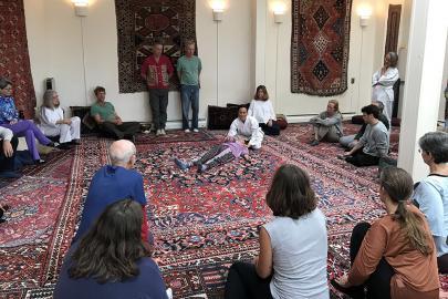 Alexis Mulhauser teaching Breema bodywork at the Breema Center Intensive