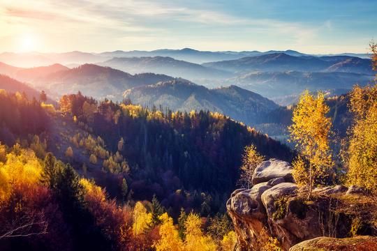 Sunrise in Carpathian Mountains