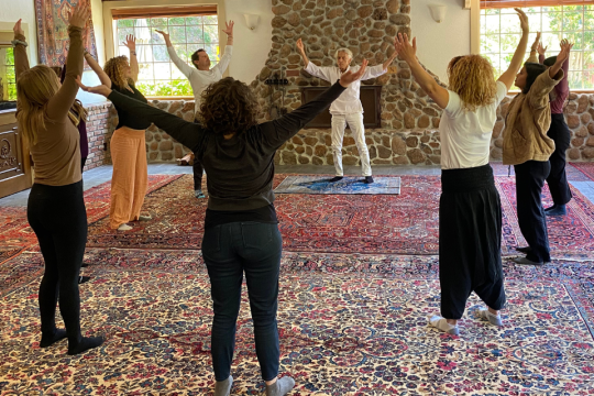 Self-Breema class taking place at Hummingbird Valley in Santa Cruz, California.