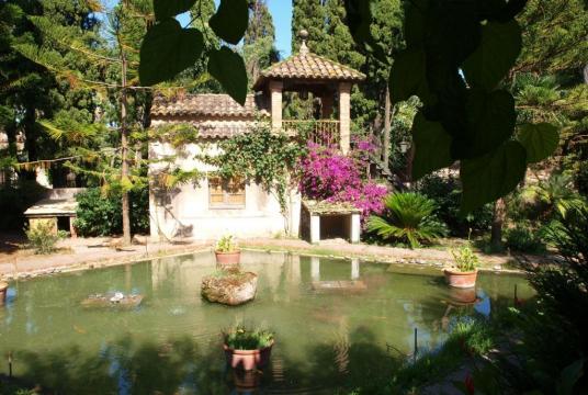 Garden pool of Seminario Marti-Codolar, site of the Barcelona Breema Intensive