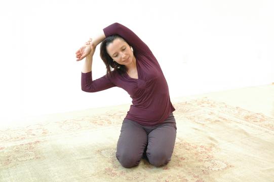 Salena Irion does Self-Breema exercise.